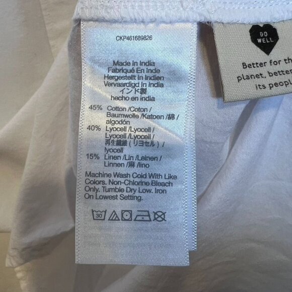 Madewell Lakeline Pipeline Popover Shirttail Top Small White Relaxed Fit NWT - Picture 4 of 8